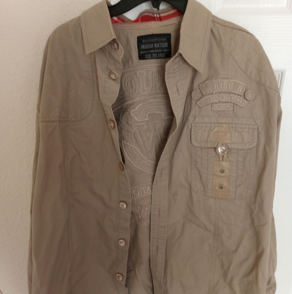 Men's Button Down Long Sleeve by Parrish Nation XXL